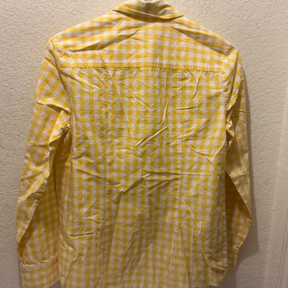 Vineyard Vines Yellow Checked Long Sleeve Button Down Top 4 - Picture 4 of 4